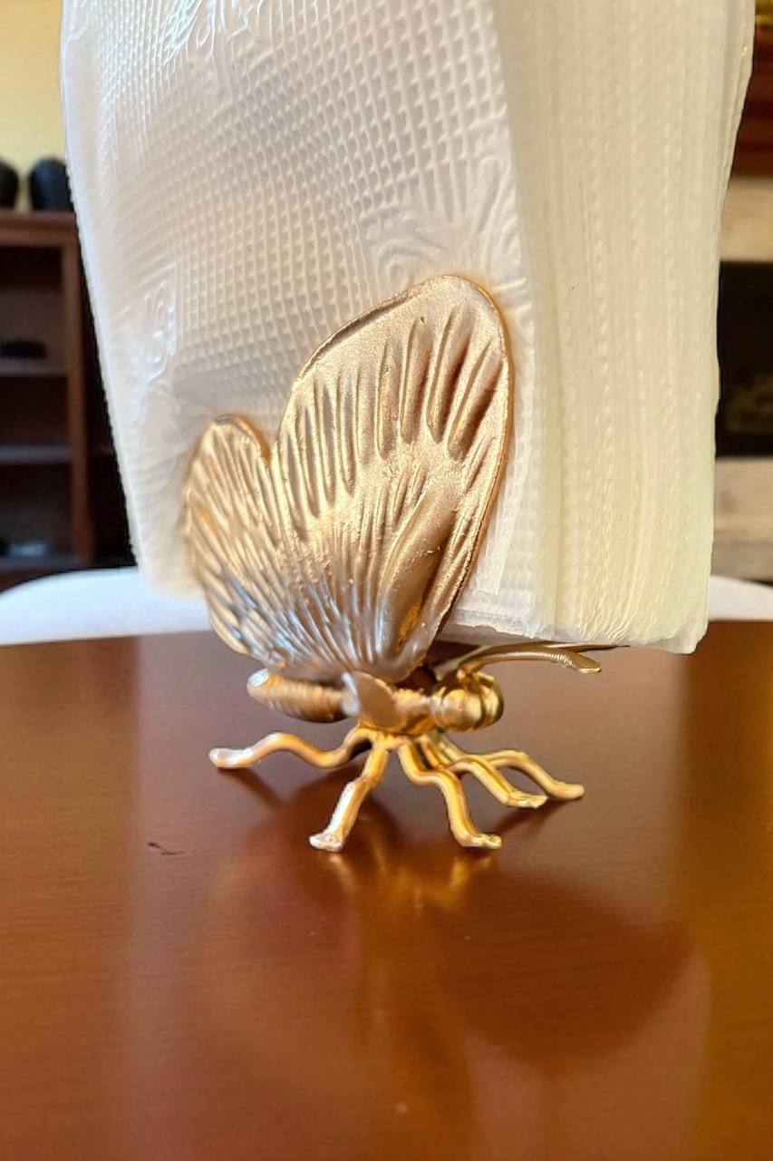 Metal Butterfly Sculpture,Hand Forged Napkin Holder,Premium Table Decor,Artistic Iron Gift for Her,Handmade Tabletop Art