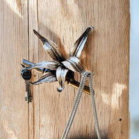 Handmade wall hook:metal holder for keys and bags,functional organizer for home,clothes,hats,unique design in the form of bamboo treehanger