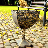 Wrought iron trash can,handmade metal trash can,modern trash can,outdoor, garden or interior decoration,outdoor trash can,gift,medieval styl