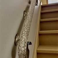 Modern loft forged handrail – minimalist steel railing for interior stairs, hammer-textured metal wall handrail made from solid 2-inch (50 mm) strap,industrial blacksmith art railing,custom size available