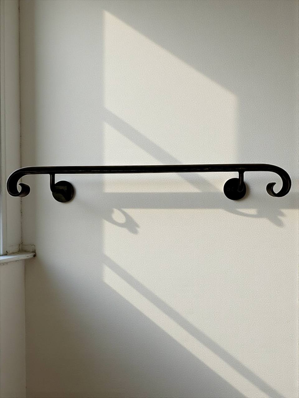 Forged Stair Handrail,Handmade Steel Wall Rail,Heavy-Duty Forged Handrail,Premium Wall-Mounted Railing,Classic Design,Custom Lengths