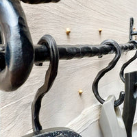 Wrought iron rack for cast iron pots and pans, premium handmade wall organizer for pots