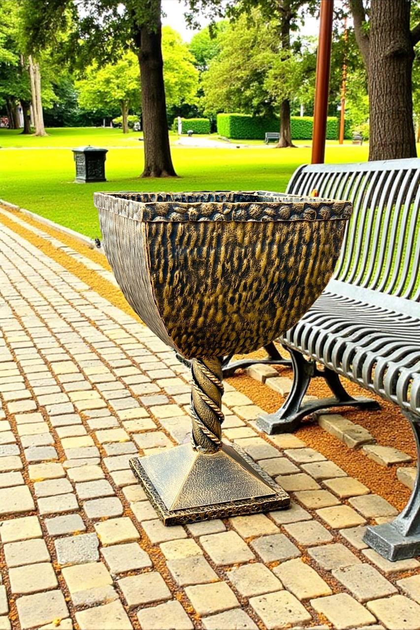 Wrought iron trash can,handmade metal trash can,modern trash can,outdoor, garden or interior decoration,outdoor trash can,gift,medieval styl