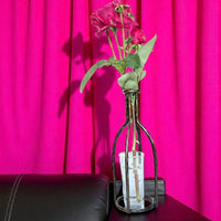 Hand Forged Metal Vase Base: Industrial Loft Floral Art Sculpture