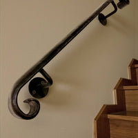 Forged Stair Handrail,Handmade Steel Wall Rail,Heavy-Duty Forged Handrail,Premium Wall-Mounted Railing,Classic Design,Custom Lengths