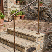 Wrought Iron Handrail for Stairs, Post Mounted Stair Handrail, Indoor Iron Railing, Interior Stair Rail, Custom Hand Forged Handrail
