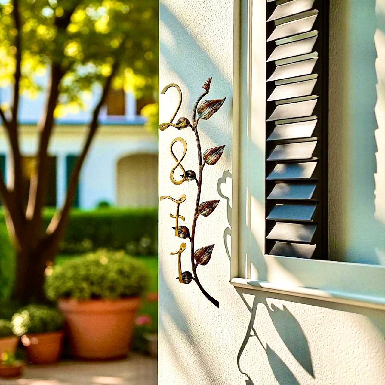 Rustic Vertical Forged Address Sign,Farmhouse Metal House Number 35–39",Iron Wall Art Plaque