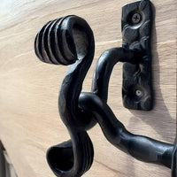 Wrought iron rack for cast iron pots and pans, premium handmade wall organizer for pots