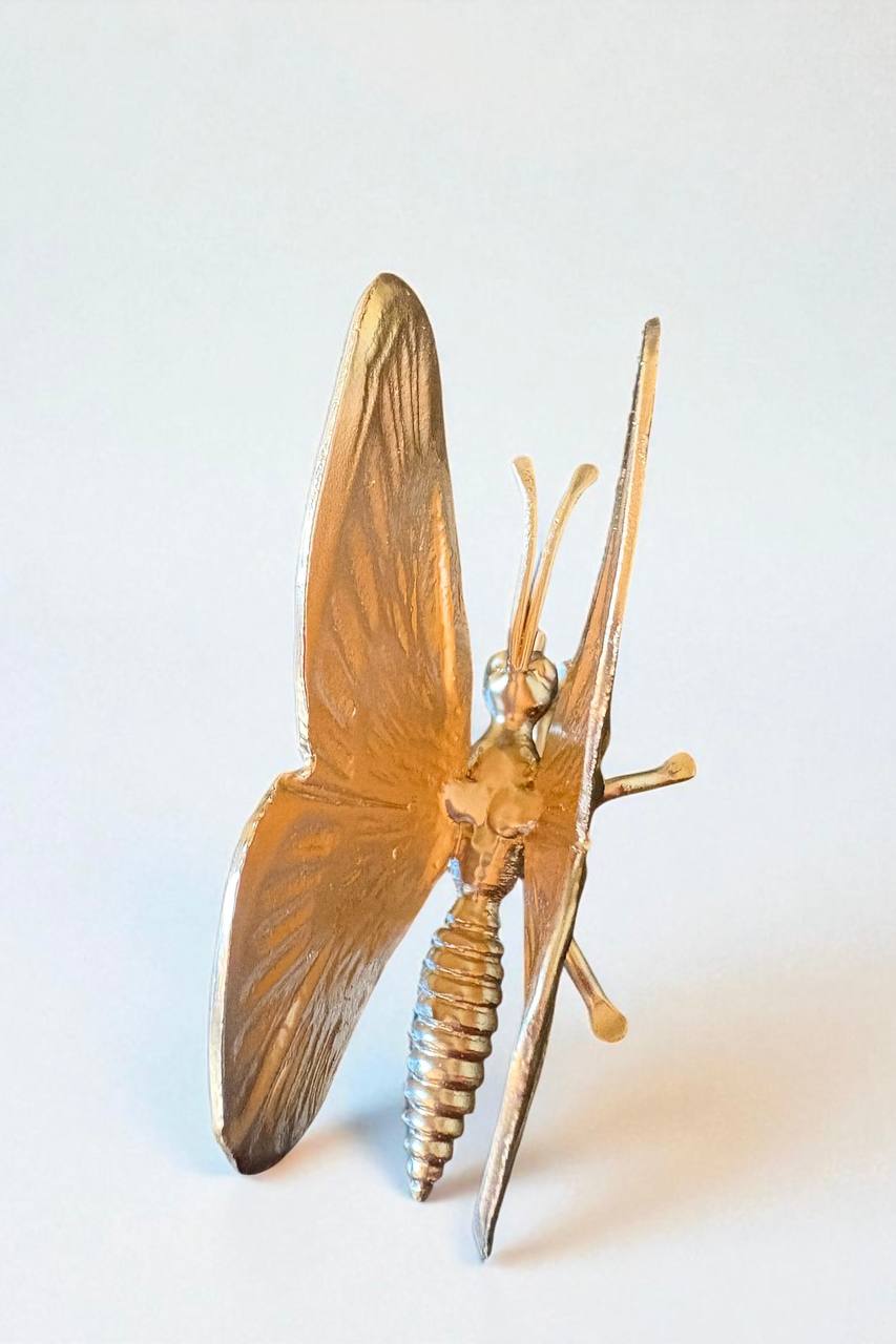 Metal Butterfly Sculpture,Hand Forged Napkin Holder,Premium Table Decor,Artistic Iron Gift for Her,Handmade Tabletop Art