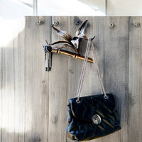 Handmade wall hook:metal holder for keys and bags,functional organizer for home,clothes,hats,unique design in the form of bamboo treehanger