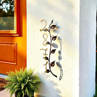 Rustic Vertical Forged Address Sign,Farmhouse Metal House Number 35–39",Iron Wall Art Plaque