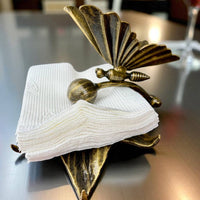 Metal Napkin Holder for Table,Decorative Flower Napkin Holder with Butterfly,Unique Handmade Tabletop Paper Napkin Holder