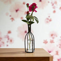Hand Forged Metal Vase Base: Industrial Loft Floral Art Sculpture