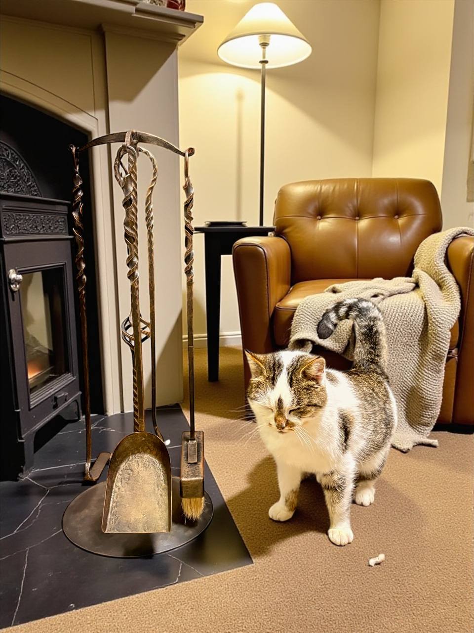 Personalized Forged Fireplace Tool Set,Engraved Iron Fire Stand,Custom Family Name Gift,Hand Forged Fireplace Tools,Bronze or Black Finish