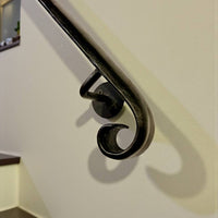 Forged Stair Handrail,Handmade Steel Wall Rail,Heavy-Duty Forged Handrail,Premium Wall-Mounted Railing,Classic Design,Custom Lengths