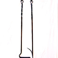 Personalized Fire Poker with Hook – Custom Engraved Forged Fireplace Tool, Blacksmith Gift for Dad, Anniversary or Outdoor Fire Pit
