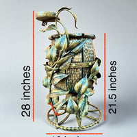 Hand-Forged Metal Outdoor Trash Bin with Ashtray: Decorative Garden Decor