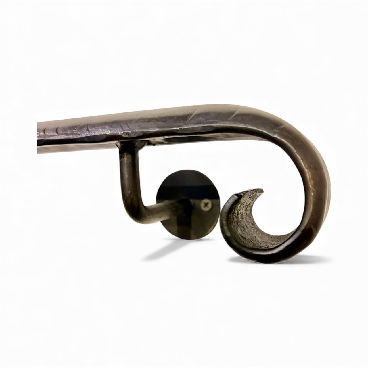 Forged Stair Handrail,Handmade Steel Wall Rail,Heavy-Duty Forged Handrail,Premium Wall-Mounted Railing,Classic Design,Custom Lengths