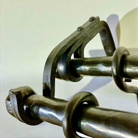 Forged Wall-Mounted Kitchen Rail in Amish & Farmhouse Style,Rustic Double Iron Pipe Ø22 mm,Hand-Forged Country Kitchen Decor