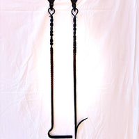 Personalized Fire Poker with Hook – Custom Engraved Forged Fireplace Tool, Blacksmith Gift for Dad, Anniversary or Outdoor Fire Pit