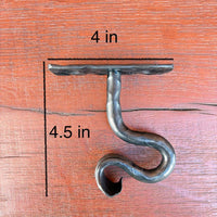 Wrought iron rack for cast iron pots and pans, premium handmade wall organizer for pots