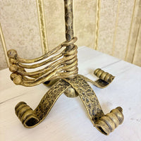 Forged Mug Stand with 8 Hooks,Adjustable Kitchen Cup Holder Rack,Hand Forged Metal, Bronze Patina, Premium Organizer