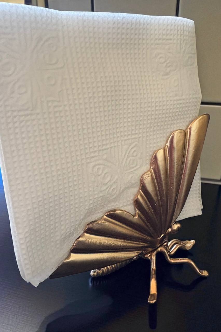 Metal Butterfly Sculpture,Hand Forged Napkin Holder,Premium Table Decor,Artistic Iron Gift for Her,Handmade Tabletop Art