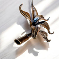 Handmade wall hook:metal holder for keys and bags,functional organizer for home,clothes,hats,unique design in the form of bamboo treehanger