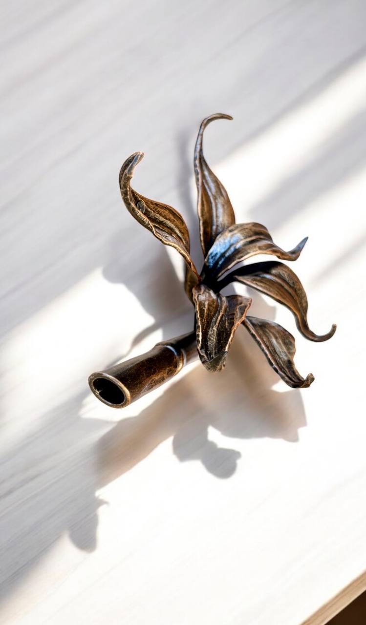 Handmade wall hook:metal holder for keys and bags,functional organizer for home,clothes,hats,unique design in the form of bamboo treehanger