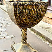 Wrought iron trash can,handmade metal trash can,modern trash can,outdoor, garden or interior decoration,outdoor trash can,gift,medieval styl