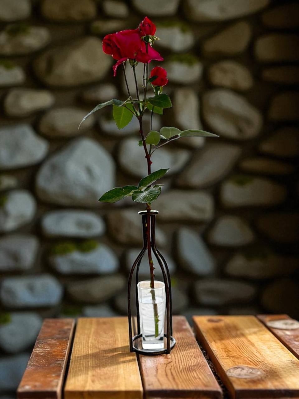 Hand Forged Metal Vase Base: Industrial Loft Floral Art Sculpture