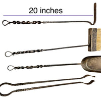 Personalized Forged Fireplace Tool Set,Engraved Iron Fire Stand,Custom Family Name Gift,Hand Forged Fireplace Tools,Bronze or Black Finish