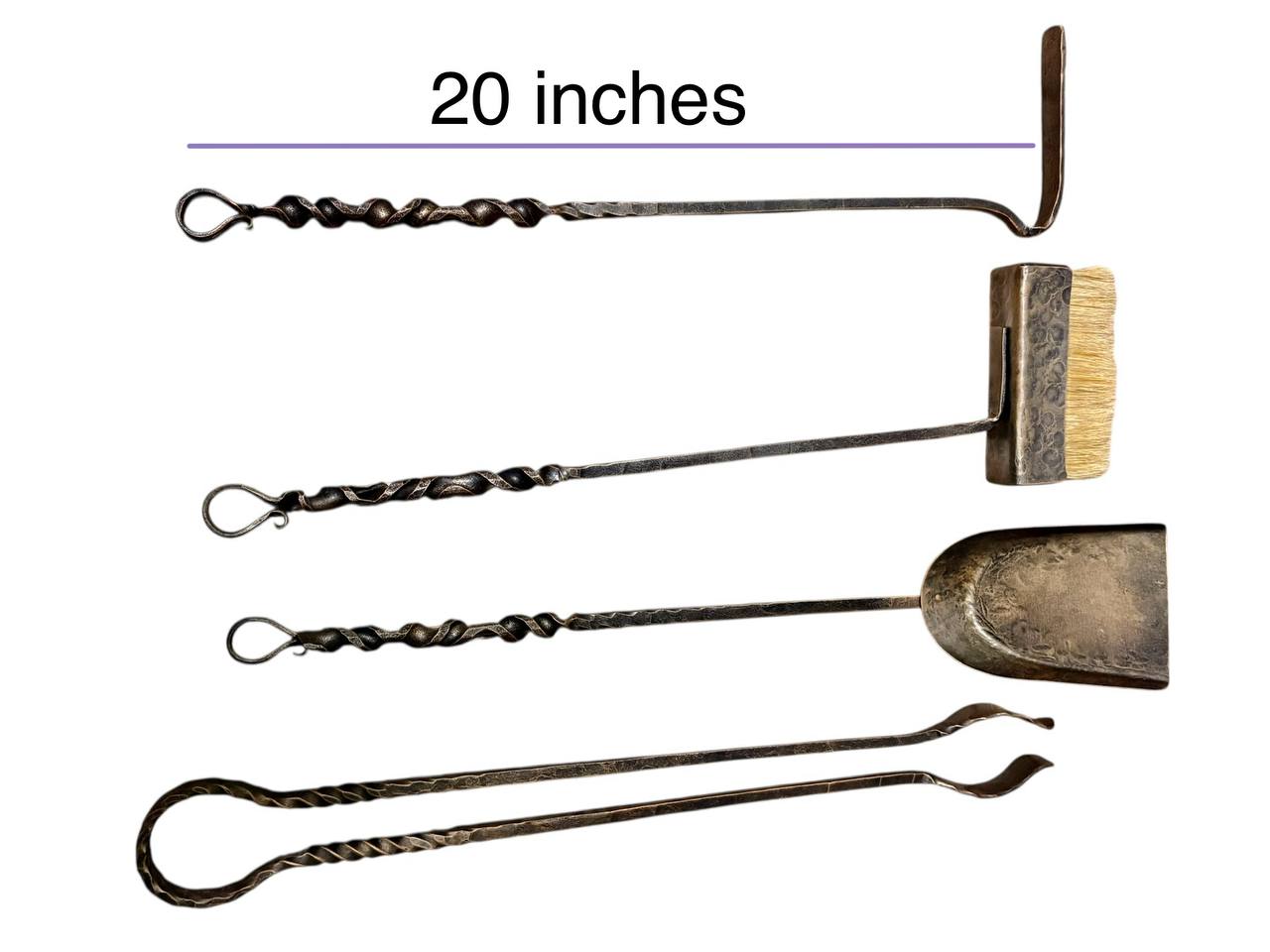 Personalized Forged Fireplace Tool Set,Engraved Iron Fire Stand,Custom Family Name Gift,Hand Forged Fireplace Tools,Bronze or Black Finish