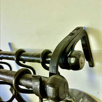 Forged Wall-Mounted Kitchen Rail in Amish & Farmhouse Style,Rustic Double Iron Pipe Ø22 mm,Hand-Forged Country Kitchen Decor