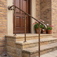 Wrought Iron Handrail for Stairs, Post Mounted Stair Handrail, Indoor Iron Railing, Interior Stair Rail, Custom Hand Forged Handrail
