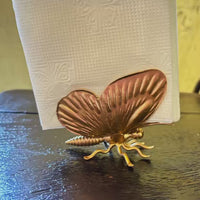 Metal Butterfly Sculpture,Hand Forged Napkin Holder,Premium Table Decor,Artistic Iron Gift for Her,Handmade Tabletop Art