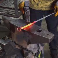 Personalized Fire Poker with Hook – Custom Engraved Forged Fireplace Tool, Blacksmith Gift for Dad, Anniversary or Outdoor Fire Pit