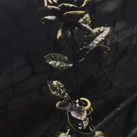 Hand-Forged Iron Rose with Heart Base вЂ“ A Symbol of Eternal Love